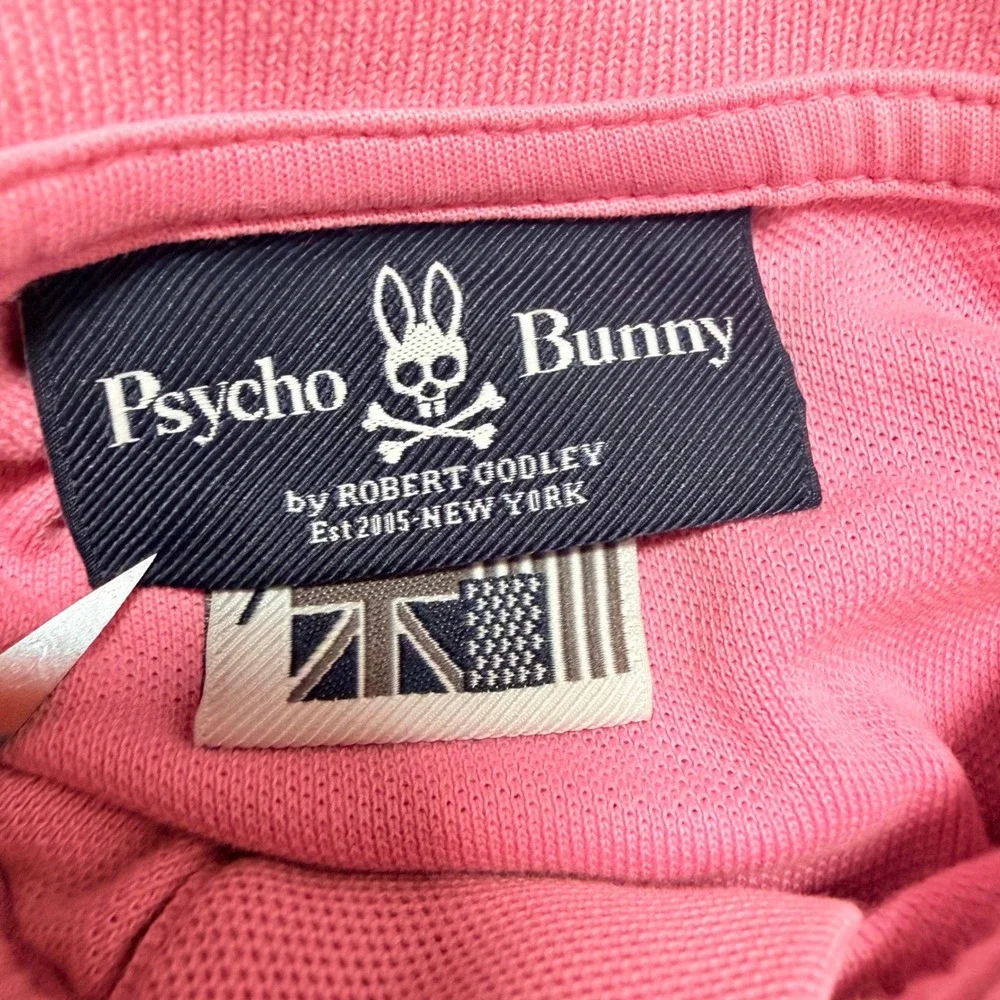 Psycho Bunny Polo Shirt Mens 7 XXL Pink Good Pima Cotton Short Sleeve Logo